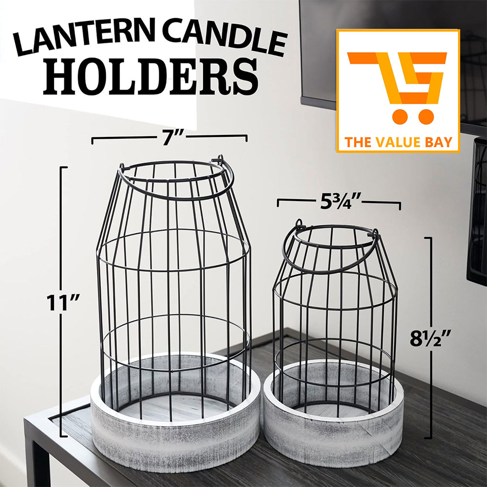 Set of 2 Lantern Candle Holders